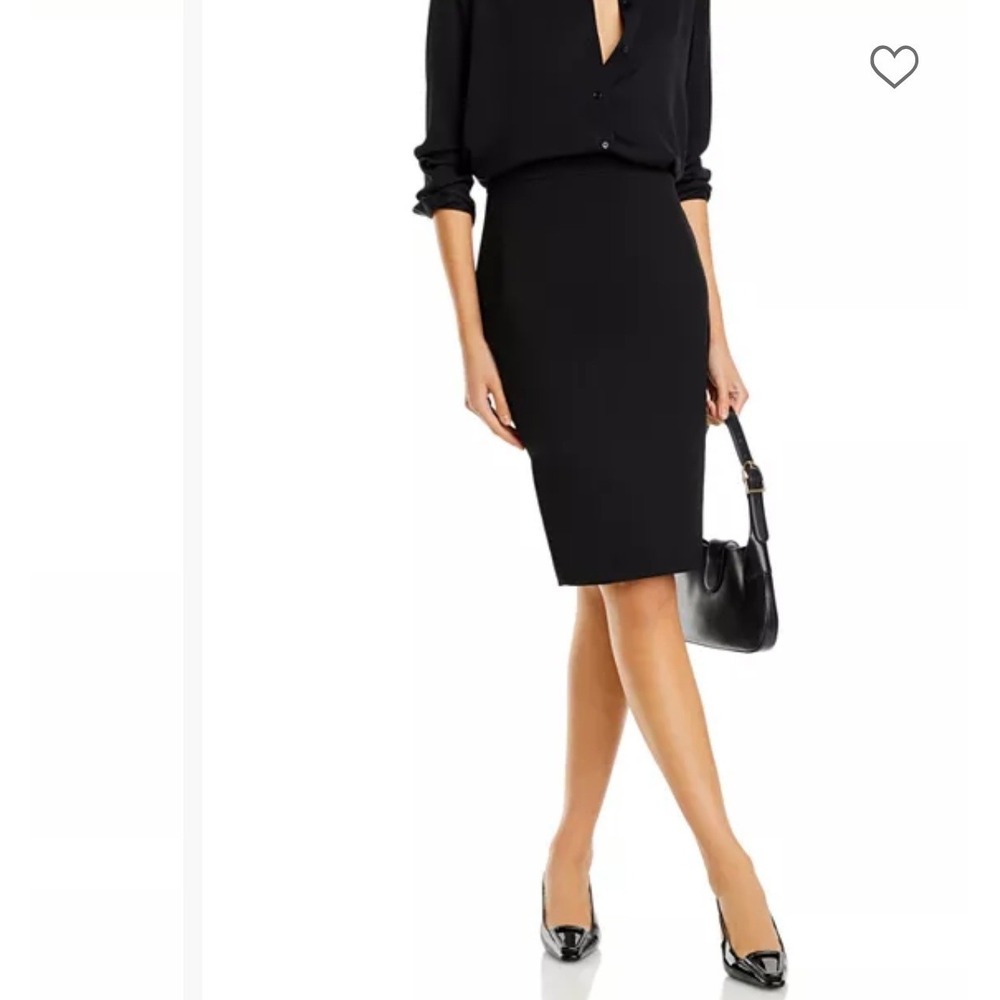 Theory Pencil Edition Black Virgin Wool Blend Stretch Skirt Size 2 F0001310